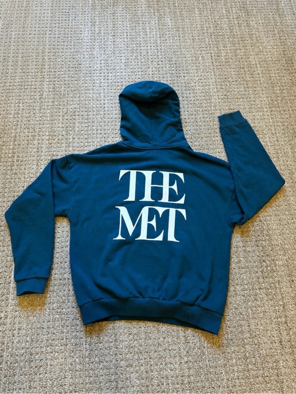 ‘THE MET’ Dark Green Blue Logo Hoodie - Men's Sweatshirt